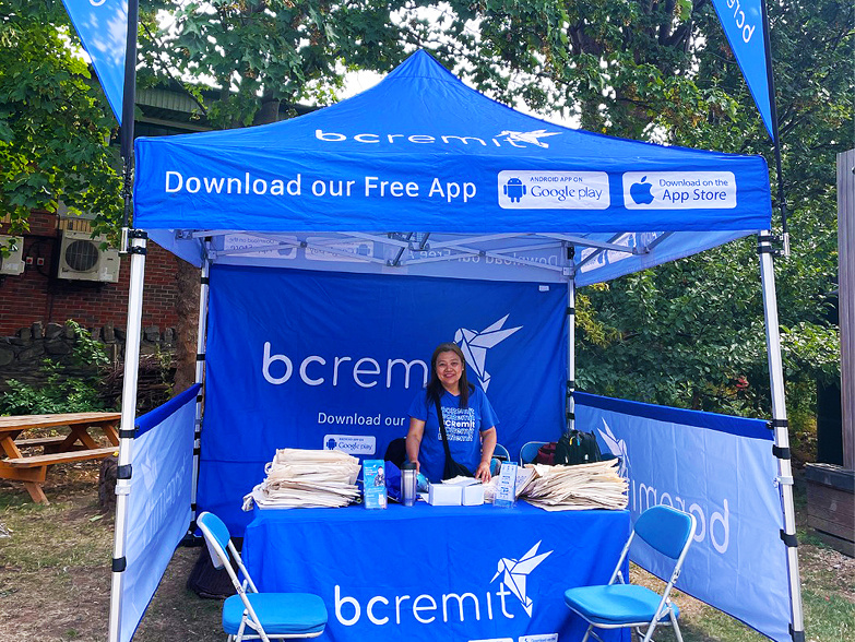 BCRemit Stands Out with a Branded Gazebo for Community Events