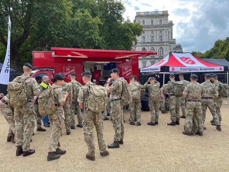 The Salvation Army continued. Supporting our Armed Forces.  