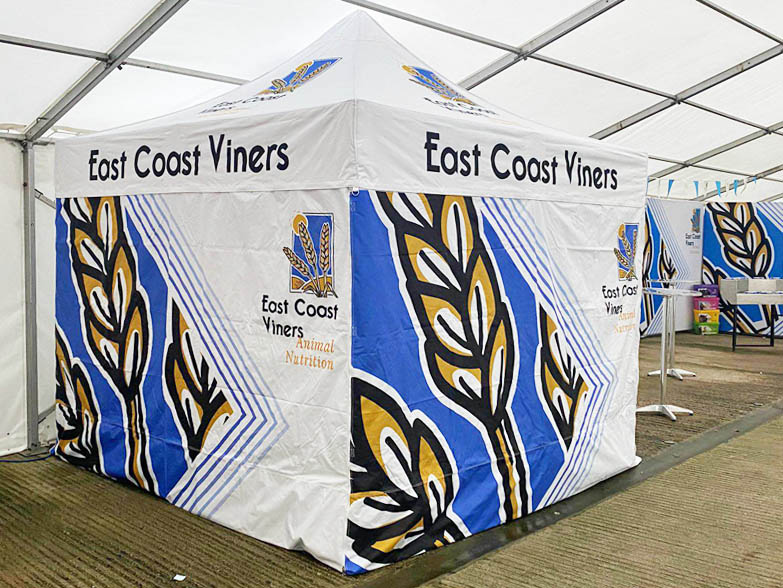 3x3m Printed Gazebo at an agriculture show
