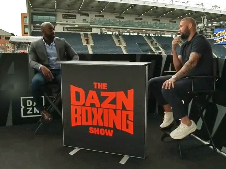 Lightbox counter being used on DAZN boxing TV channel