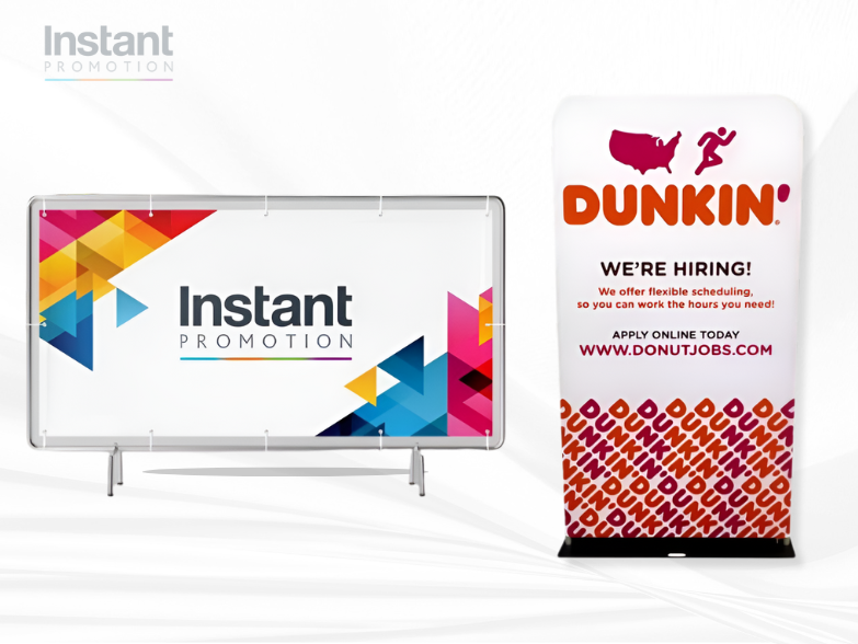 Trade show hanging banner
